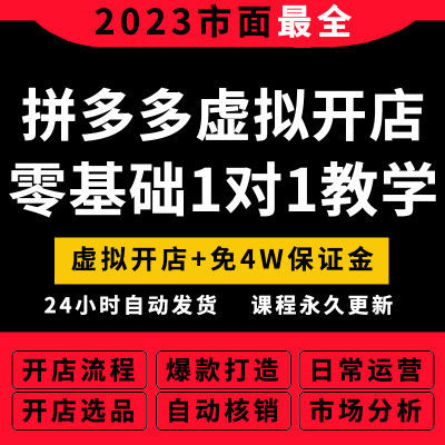 多多虚拟开店教程资源货源自动发货视频教程怎么开网店课程