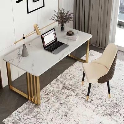 轻奢岩板书桌宜家台式电脑桌家用卧室现代简约办公桌书房写字桌子