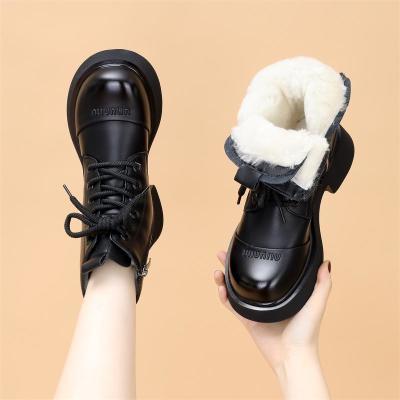 东北大棉鞋羊毛雪地靴女冬季皮毛一体加厚加绒短靴真皮马丁靴棉靴