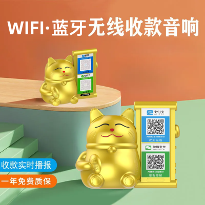 智能wifi+蓝牙二合一收款播报器摆地摊到账真人语音提示音响