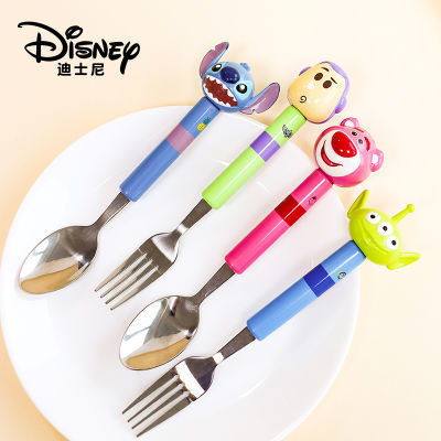 迪士尼儿童餐具不锈钢勺子叉子套装卡通可爱宝宝辅食吃饭不伤嘴