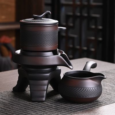 紫陶懒人自动泡茶神器功夫茶具套装家用办公茶杯茶具套装2024新款