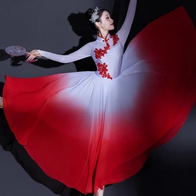 我爱你中国开场舞大摆裙舞蹈服古典舞现代演出服合唱服歌伴舞长裙