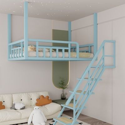 高架床上层下空悬空床省空间二层床阁楼式小户型公寓吊床置物架