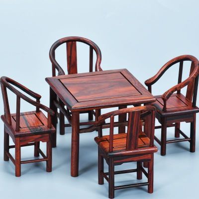 清仓特卖大红酸枝新中式正方形八仙桌子五件套复古全实木椅子摆件