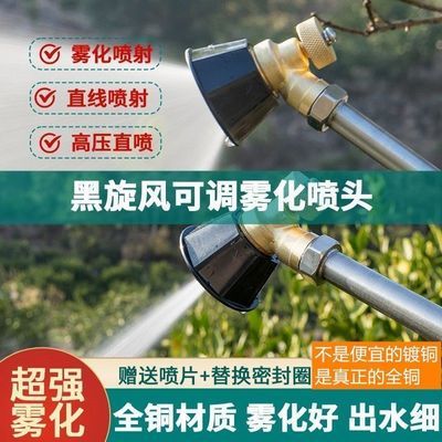 农用全铜黑旋风气涡流高压喷头可调节防风超细腻通用打药雾化头喷