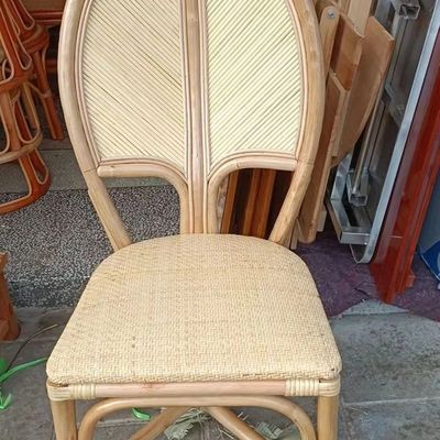 藤餐椅 餐厅椅家用餐椅 复古实木餐椅靠背椅 藤艺餐椅老藤椅 手工