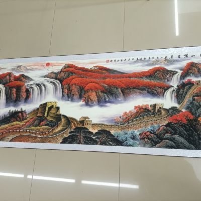 万里长城国画山水画沙发背景墙装饰画挂画客厅靠山壁画办公室字画