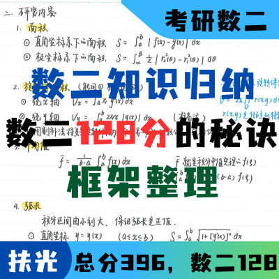 考研数学二128分上岸学长数学知识体系思维导图考点整理笔记本