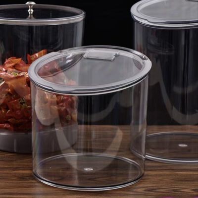 超市糖果密封罐散货展示盒塑料杂粮食品盒防潮透明干果密封桶圆形