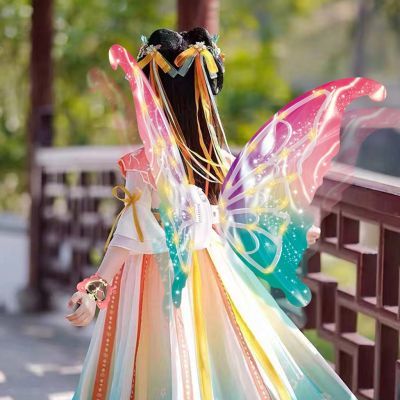 发光花仙子翅膀儿童户外玩具套装可爱精灵羽翼幼儿园背饰生日礼物