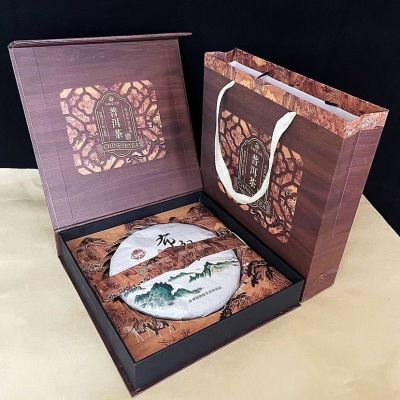 普洱茶饼礼盒357克老班章包装盒古风茶叶罐普洱茶盒定制礼品盒