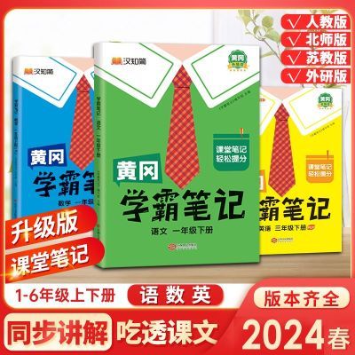 2024春黄冈学霸笔记小学一到六年级上下册人教版苏教版北师外研版