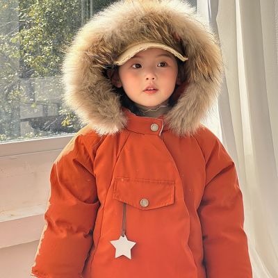 儿童羽绒服2023冬季新款儿童羽绒服加厚90白鸭绒宝宝精灵帽童外套