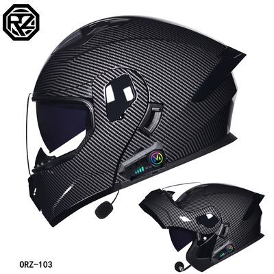 ORZ 新款摩托车头盔便携四季揭面盔机车蓝牙头盔国标3C认证