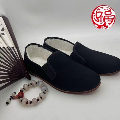 牛皮底北京布鞋棉鞋居家爸爸防滑中老年耐磨透气保暖休闲冬季