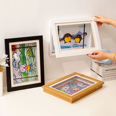 磁性相框磁吸式儿童储存油画画框拼图收纳奖状展示挂墙