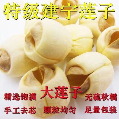 建宁大粒莲子籽特级莲子无芯正宗无硫磨皮手工去皮批发莲爱吃干货