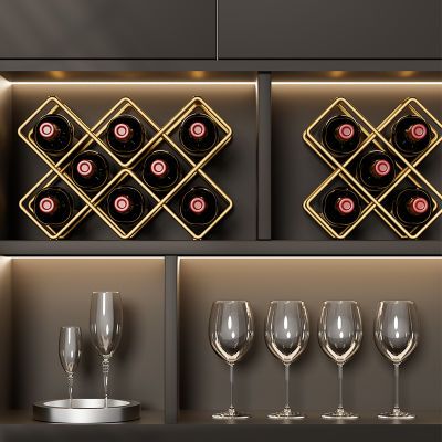 葡萄酒红酒酒架置物架客厅酒柜格家用餐桌轻奢现代简约欧式摆放架