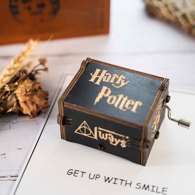 一个有趣的小玩意暗黑哈利波特手摇木质音乐盒八音盒创意生日礼物