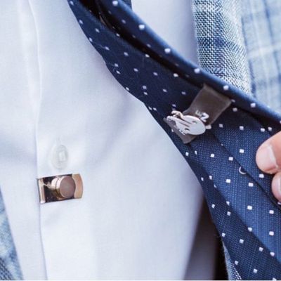 磁吸领带夹 防皱无痕衬衣磁吸扣防飘甩隐形门襟固定扣磁铁领带夹