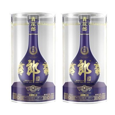 青花经典53度酱香型白酒 500ml×1瓶亚克力塑料包装礼盒