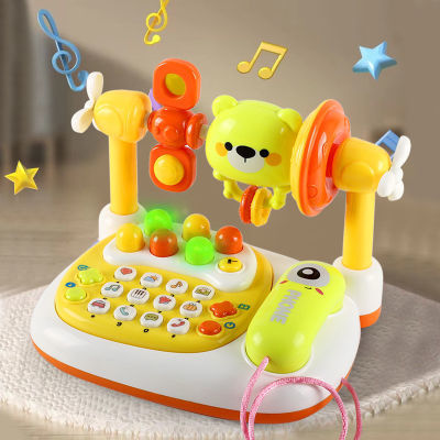 宝宝婴儿手机儿童幼儿早教益智多功能电话玩具音乐母婴摇铃打地鼠