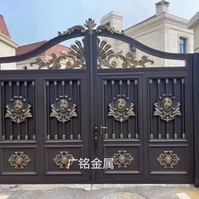 铝艺大门别墅开门欧式庭院农村院子双开门电动家用围墙铝合金防锈