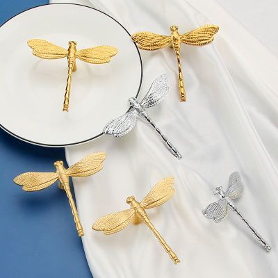 黄铜蜻蜓拉手法式奶油风可爱创意ins北欧风柜门衣柜柜子抽屉把手