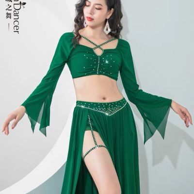 清仓-倾城之舞原创肚皮舞服装新款练功服长袖性感轻奢练习演出服