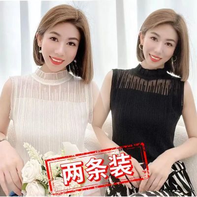 春秋气质打底背心假领子新款时尚花边领背心洋气百搭女人味无袖衫