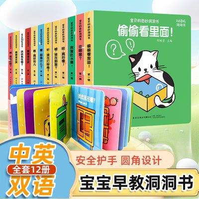 宝宝的奇妙洞洞书12册 婴儿早教书籍宝宝益智认知绘本0-1一2岁