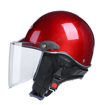 3C认证电动车摩托车头盔女冬季保暖四季通用围脖防雾头盔男安全帽
