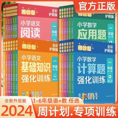 2024全彩护眼版周计划小学一二三四五六年级语文数学人教版专