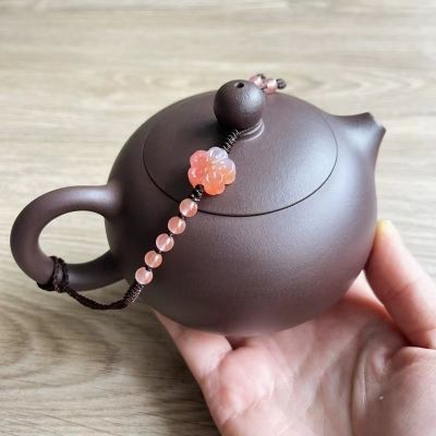新款南红珠创意茶壶盖防摔绳茶具挂绳紫砂壶盖配件绳高档茶壶绳