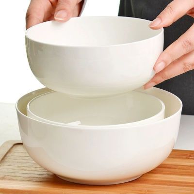 优质纯白无铅骨瓷大号面碗汤碗高颜值家用深口釉下彩耐高温陶瓷碗