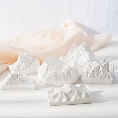 石膏款雪山微景观创意摆件拍照摄影道具家居桌面书架装饰道具背景