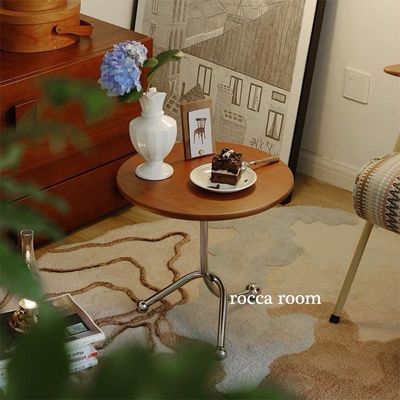 中古风不锈钢小户型客厅茶几小圆桌ins风小众风咖啡厅创意小桌子