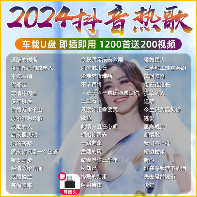 2024抖音火爆DJ车载u盘歌曲流行中文dj重低音榜单无损音乐MP3/4