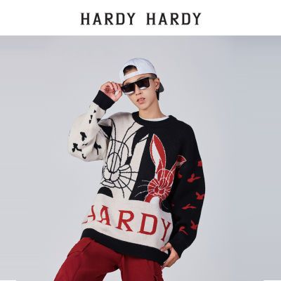 HARDY HARDY 秋冬新款潮牌兔子针织毛衣男女毛线衫情侣上衣潮