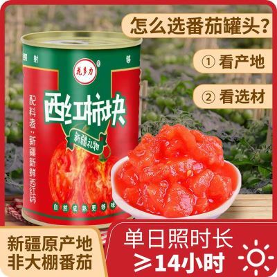 【新货现发】新疆花多力400g西红柿块西红柿自然成熟番茄即食罐头