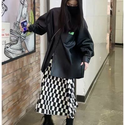 小香风高级感御姐女2023秋季韩剧两件套装百搭时尚棋盘格半身裙子