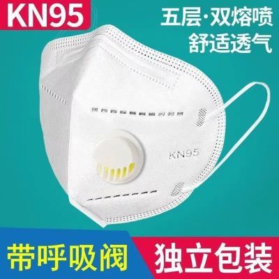 正品KN95高级防尘呼吸阀口罩透气防寒5层防护防尘口罩专用新