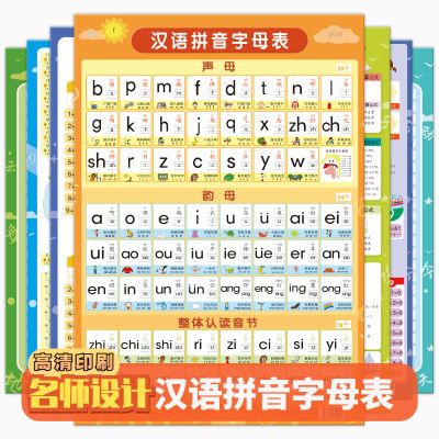 小学汉语拼音字母表无声墙贴加厚声母韵母整体认读音节一年级挂图