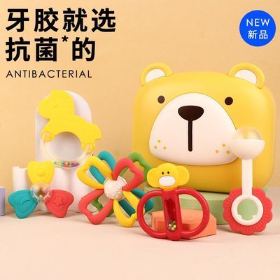 可以水煮牙胶婴儿磨牙棒0到3岁幼宝宝安抚口欲期摇铃牙咬