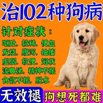 狗子感冒咳嗽发烧拉稀出血流鼻涕宠物止咳平喘专用犬瘟治疗狗药