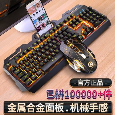 银雕V2有线键盘鼠标套装usb电脑笔记本吃鸡游戏电竞机械手感外设