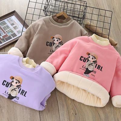 男女棉服儿童新款年服冬季保暖4层加绒加厚夹棉上衣中大学生卫衣