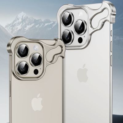异形锌合金带镜头膜裸机手感轻薄神器iPhone13-15pro系列手机壳