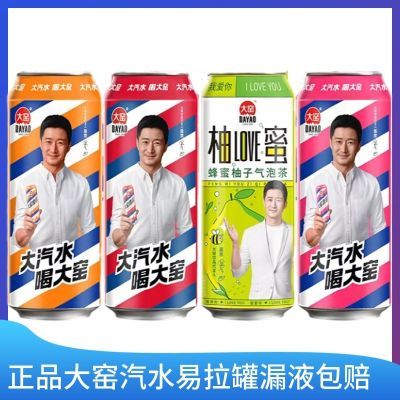 大窑嘉宾罐装饮料500ml橙子味荔枝味碳酸饮料网红大窑汽水混合装